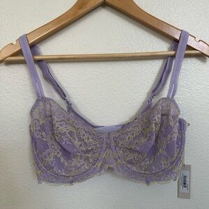 Cameo Purple yellow Lace Underwire Bra NWT
